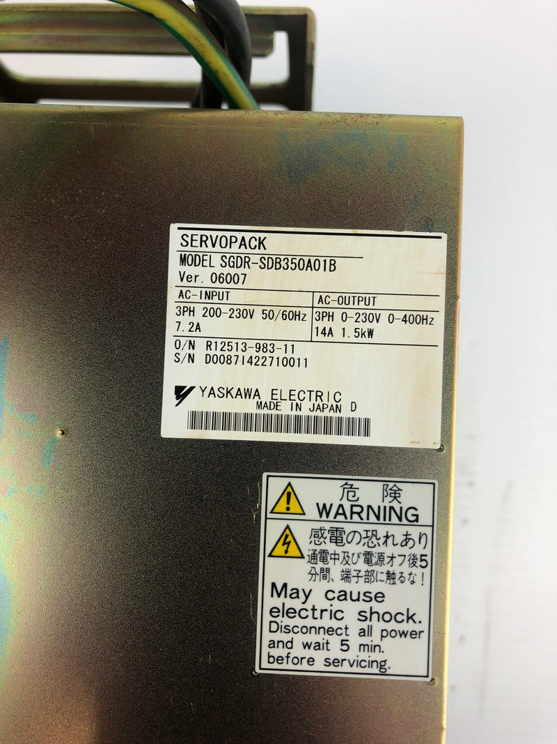 Yaskawa Electric SGDR-SDB350A01B ServoPack Drive 3PH