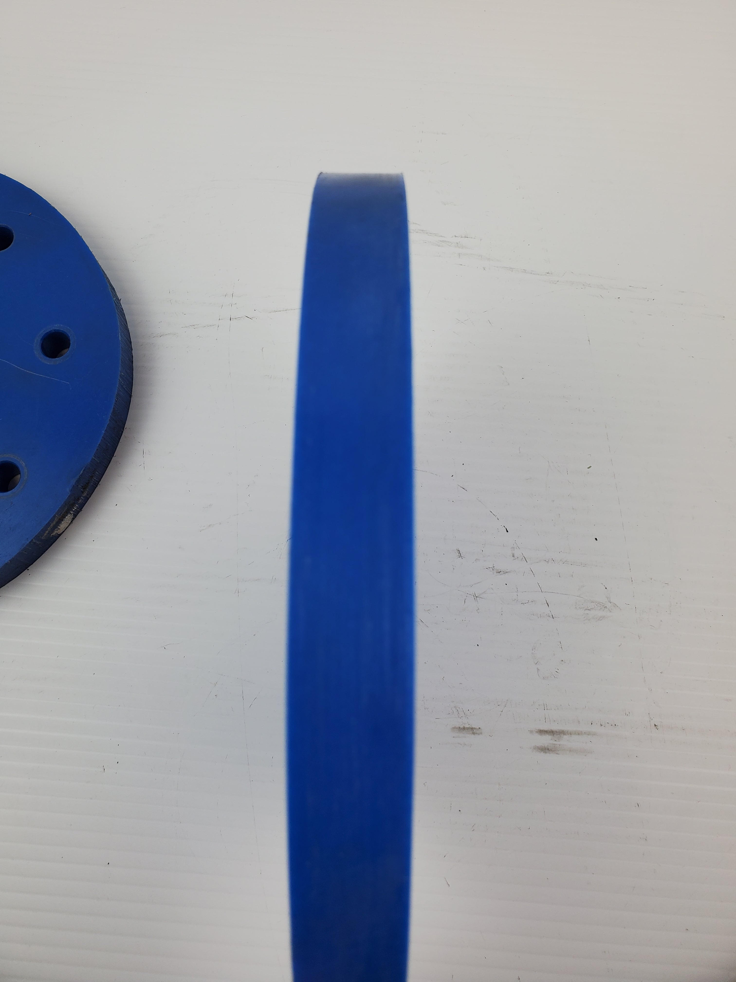 Blue Poly Plastic Round Disc with Holes DIY Home Decor Craft Art Disc - Lot of 6