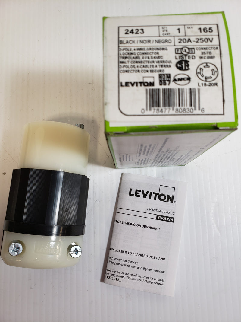 Leviton 2423 Grounding Locking Connector 3 Pole 4 Wire