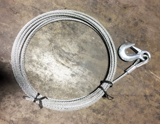 Boat Trailer Winch Cable 7/32 with Hook 25' Long Steel