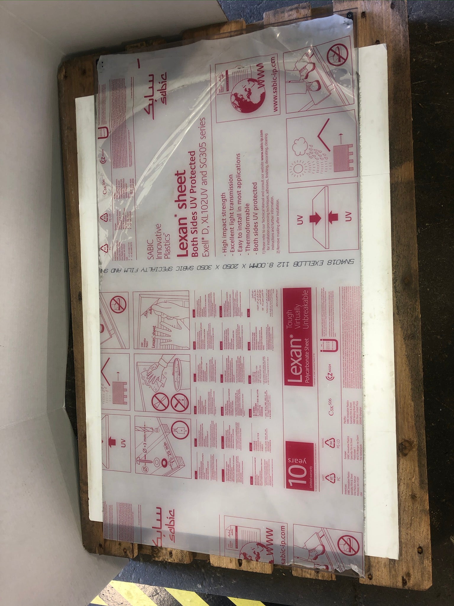 Sabic Innovative Plastics Lexan Polycarbonate Sheet 4413/16" x 235/8