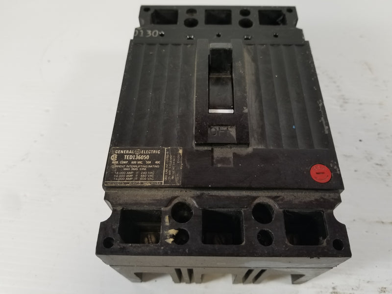 GE TED136050 3-Pole Circuit Breaker 50A