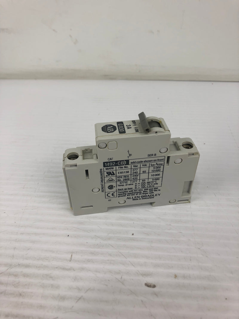 Allen-Bradley 1492-CB1 G030 Series Circuit Breaker 3A