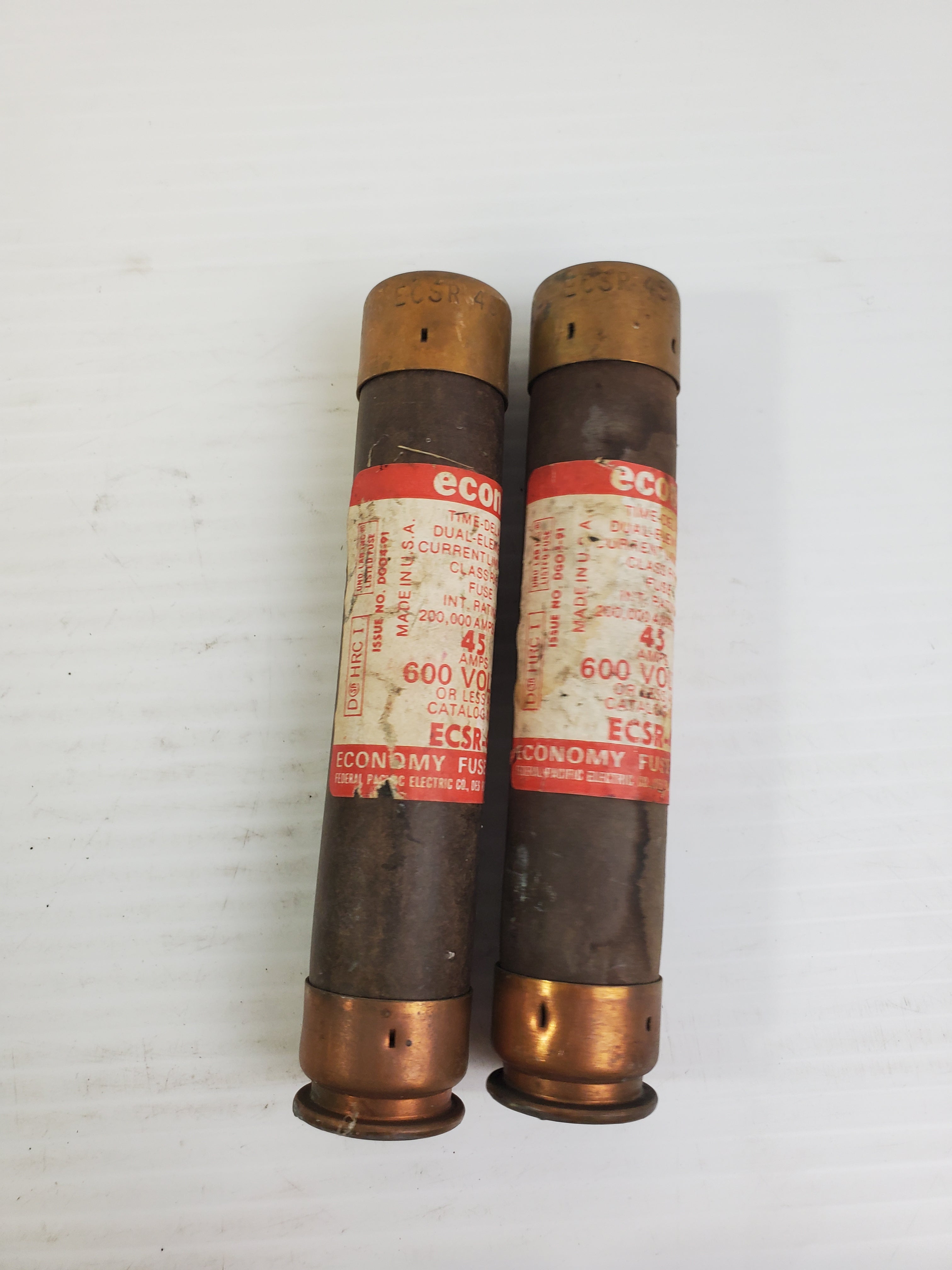 Econ ECSR-45 Time Delay Dual Element Fuse 45 Amps (Lot of 2)