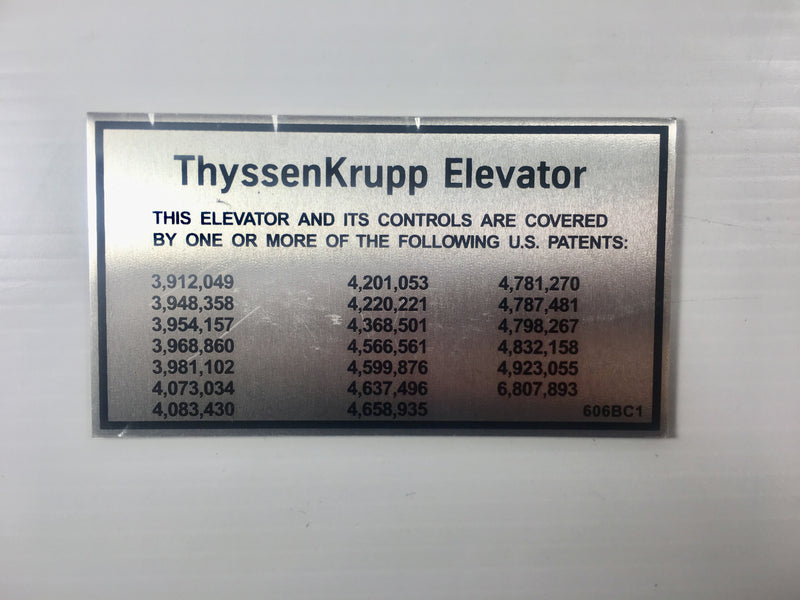 Danger Low Clearance Elevator Sign Thyssen Krupp