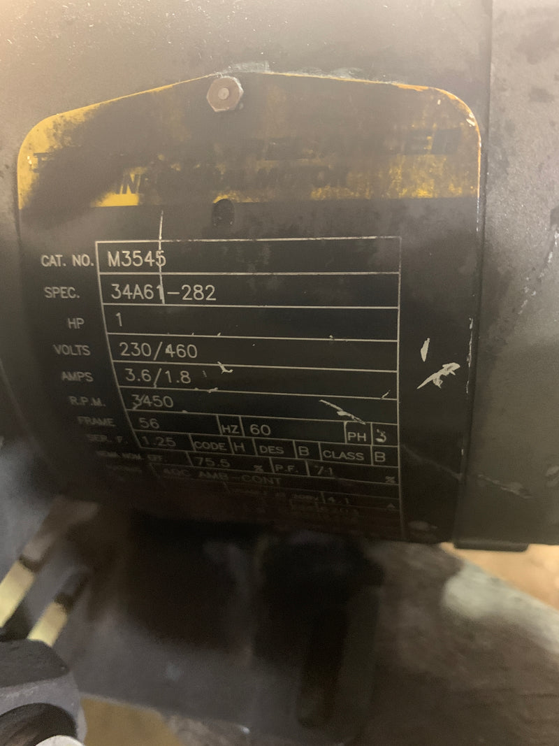 Baldor M3545 1HP Motor 3450 RPM 230/460V