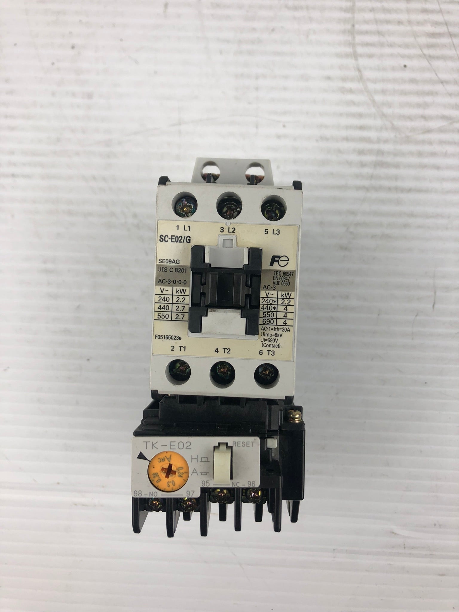Fuji Electric SC-E02/G Contactor with TK-E02 Overload Relay