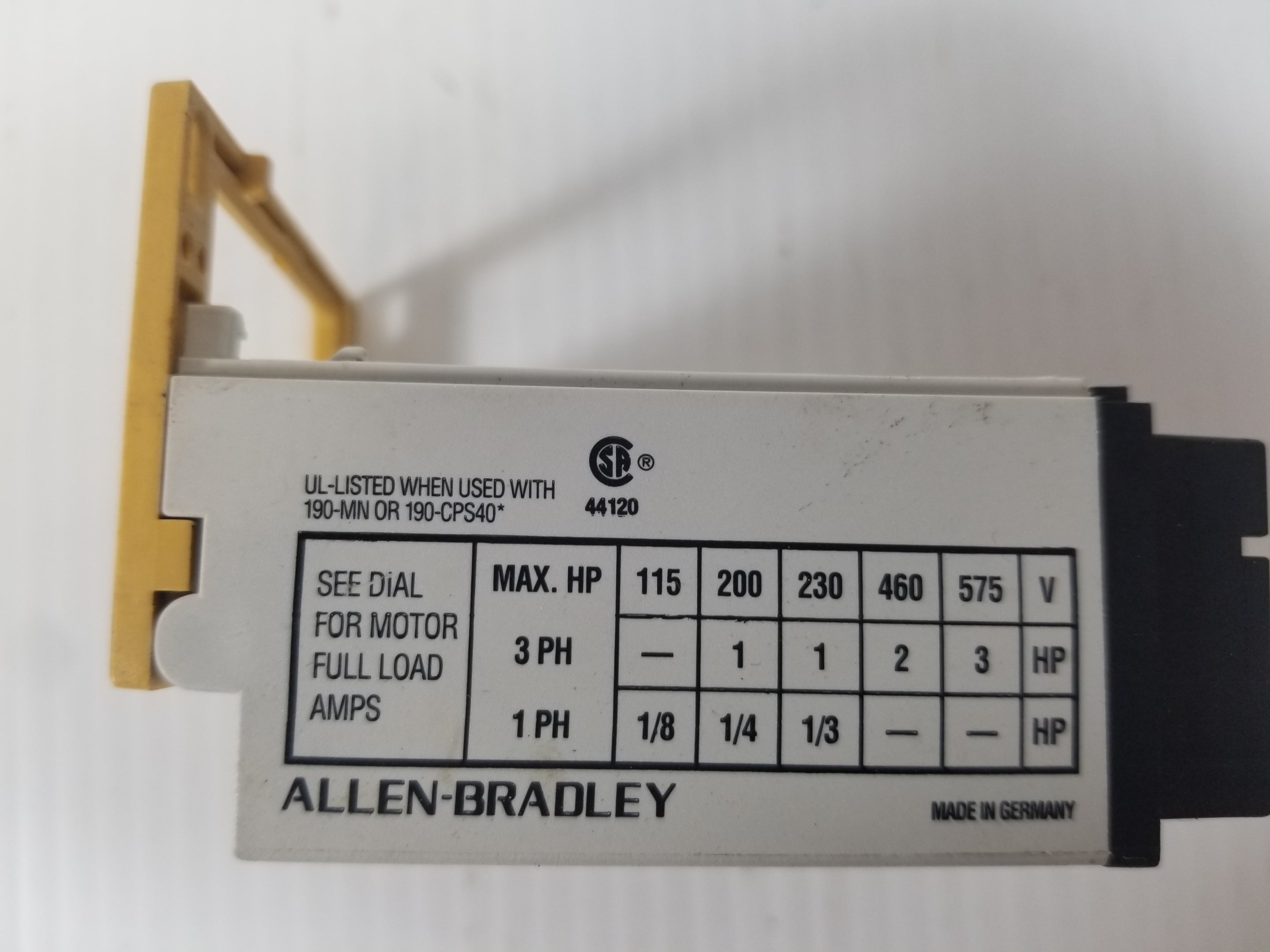 Allen-Bradley 190-P040 Motor Protection Trip Block