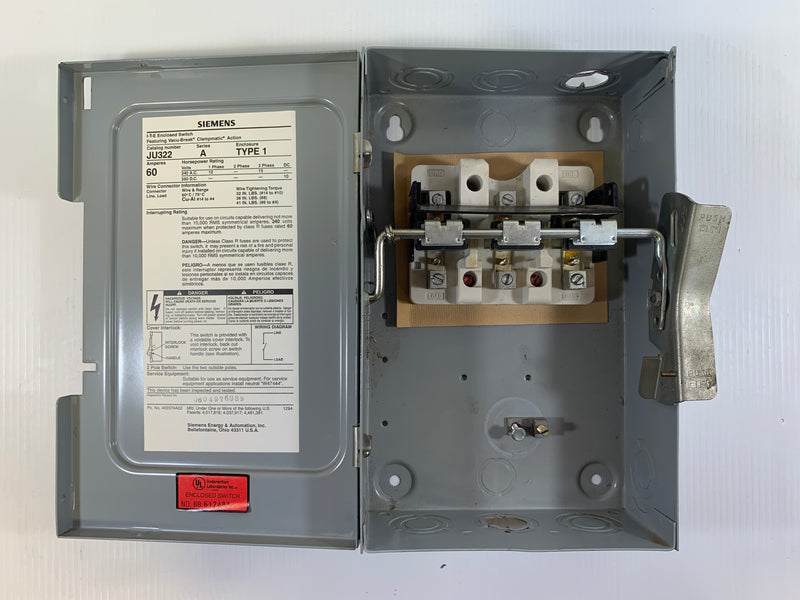 Siemens ITE General Duty Safety Switch JU322 60 Amps