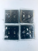 Cooper Wiring Devices 93072 304SS Metal Plate Cover Toggle Double Lot of 4