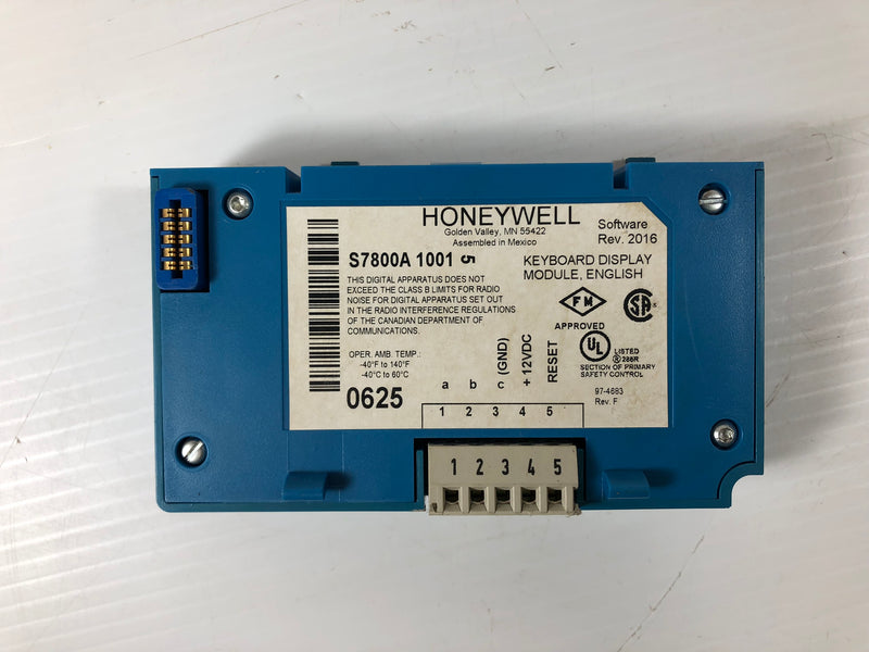 Honeywell S7800A 1001 Burner Control Keyboard Display Module