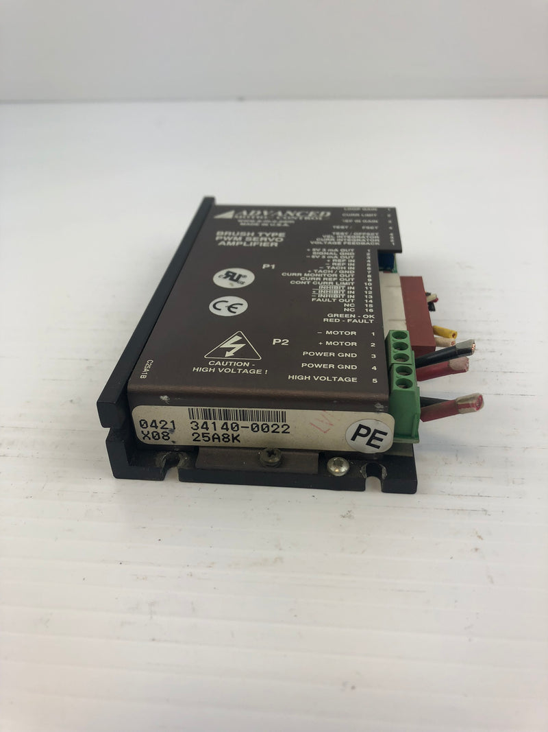 Advanced Motion Controls 34140-0022 Brush Type PWM Servo Amplifier