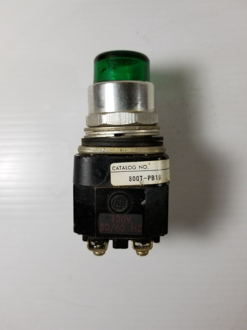 Allen Bradley 800T-PB16 Series N Pilot Light Push Button Green Lens