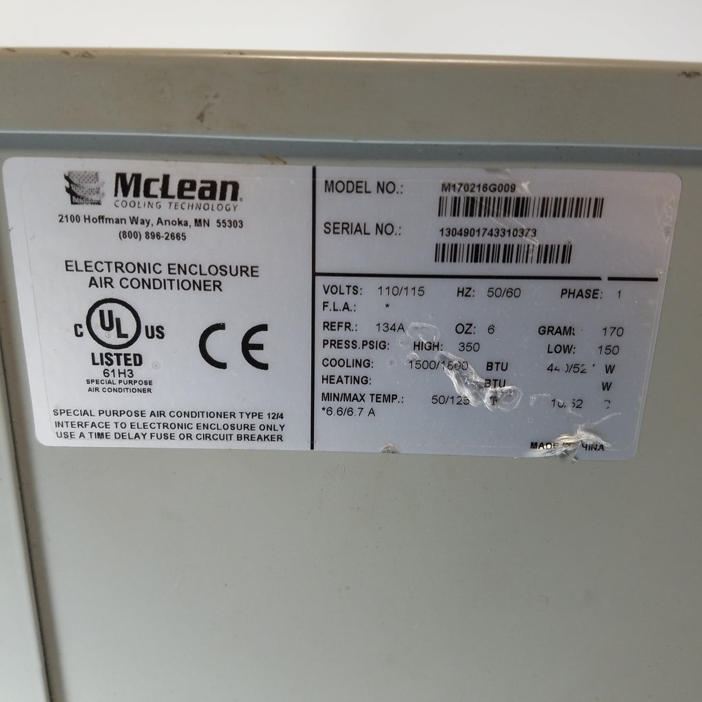 McLean M170216G009 Electronic Enclosure Air Conditioner 1800 BTU ...