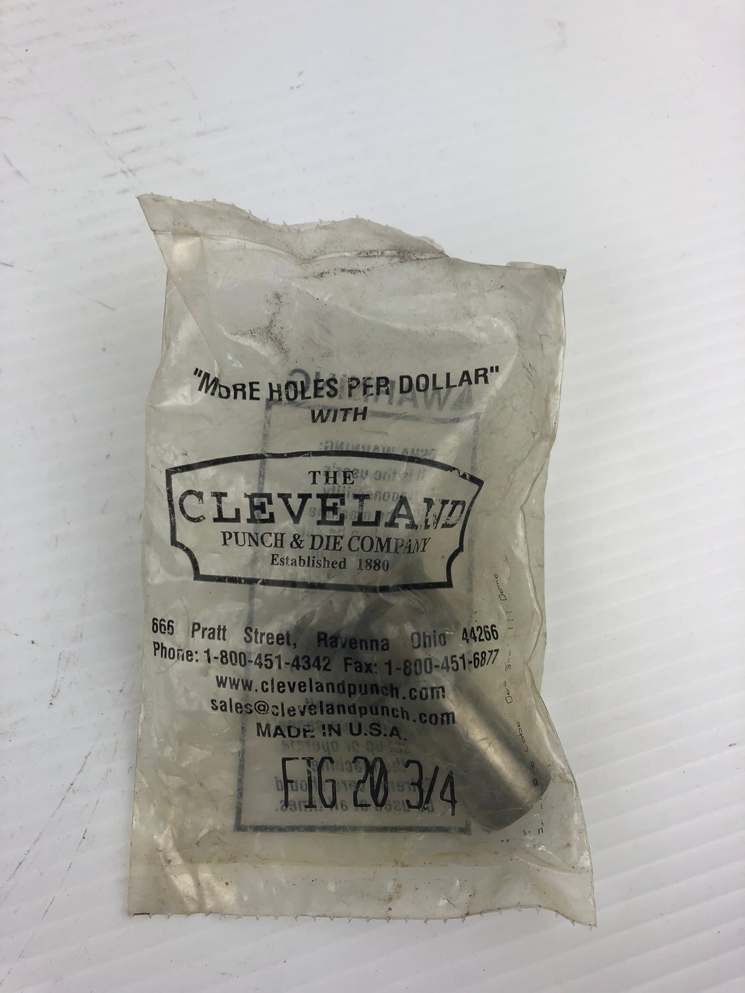 Cleveland Punch & Die Company FIG 20 3/4” Round Punch