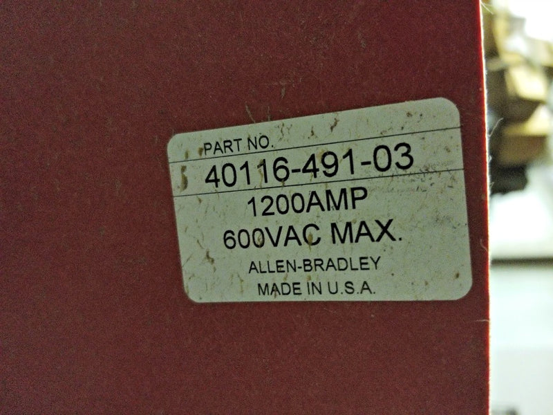 Allen-Bradley 40116-491-03 Drive Disconnect Switch 600 VAC 1200 Amp with Fuses