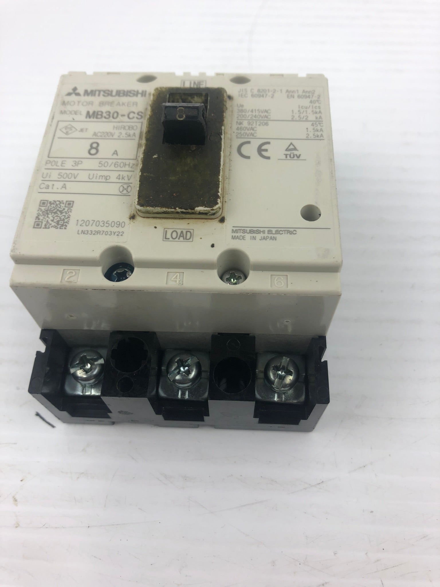 Mitsubishi MB-30-CS Motor Breaker 3 Pole 50/60 Hz 500V