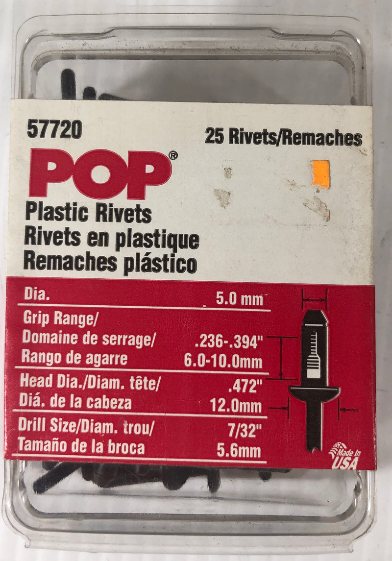 Pop Plastic Rivets 57720 5.0mm