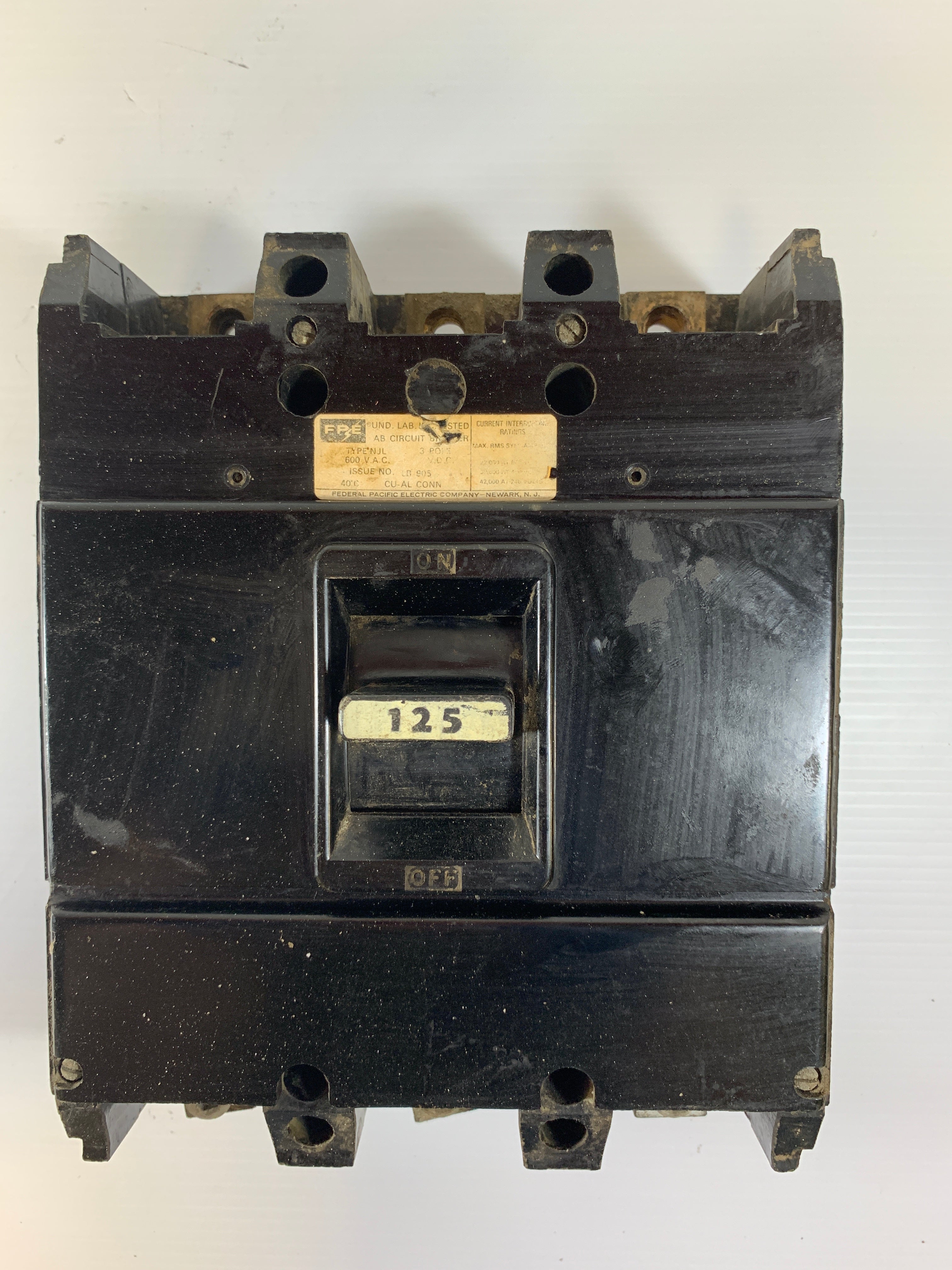 FPE Circuit Breaker 125 Amp LB905 3 Pole 600 VAC