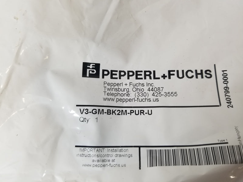 Pepperl-Fuchs V3-GM-BK2M-PUR-U Sensor Cordset
