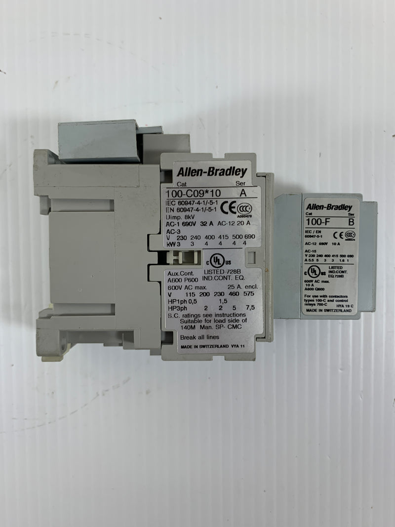 Allen-Bradley 100-C09*10 Contactor 100-F Aux Contact 100-FSC280 Surge Suppressor