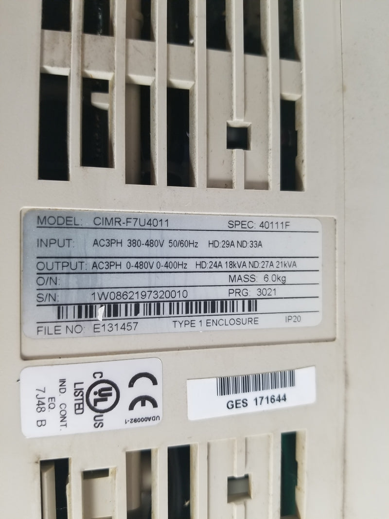 Yaskawa CIMR-F7U4011 Varispeed F7 Variable Frequency Drive