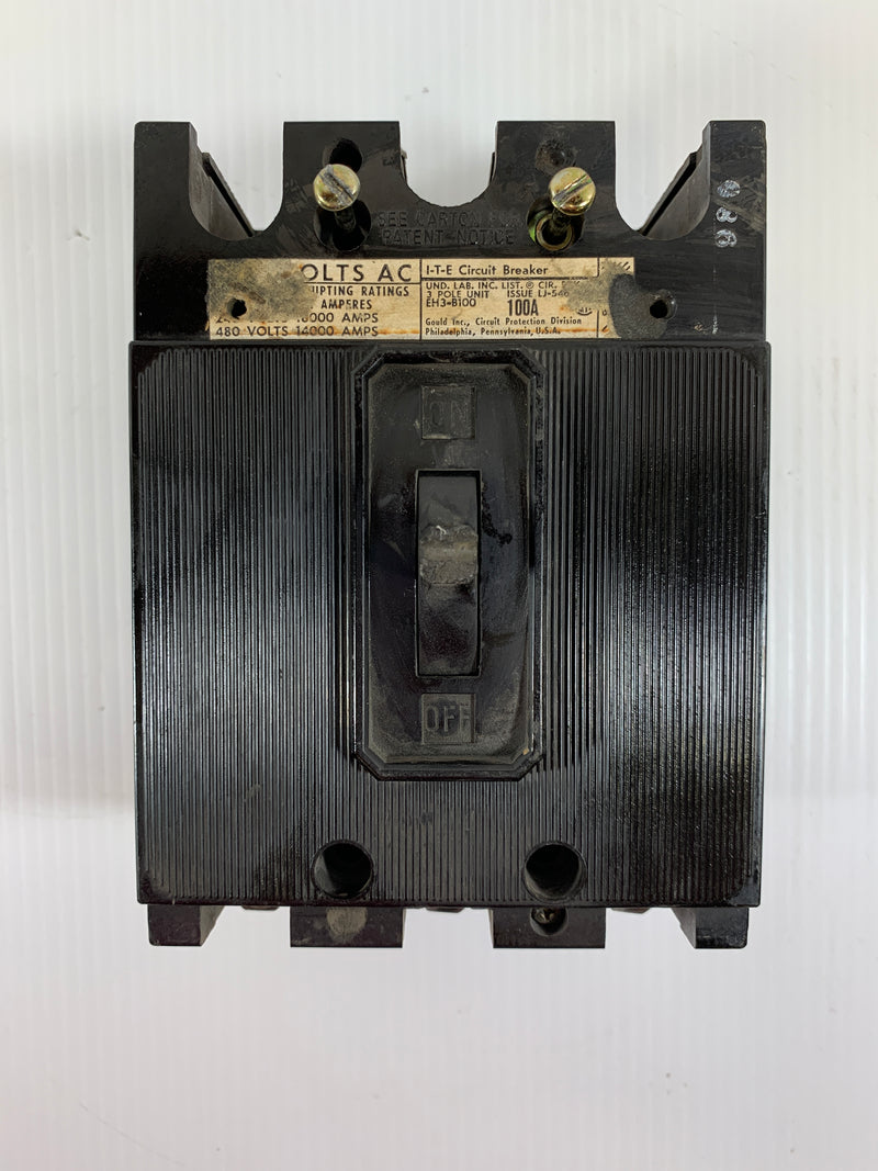 ITE EH3-B100 Circuit Breaker 3 Pole 100A