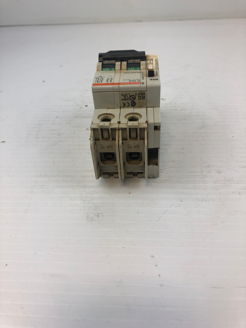 Merlin Gerin C10A 2P Circuit Breaker 60144 Alarm Switch - No Locking Clasp