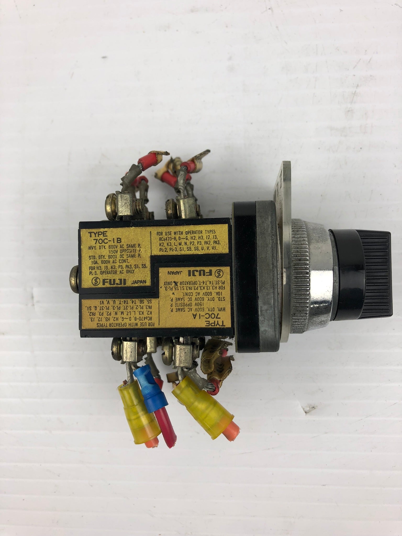 Fuji 70C-IB Selector Switch Black 70C-IA Test Off Normal Selector 600V