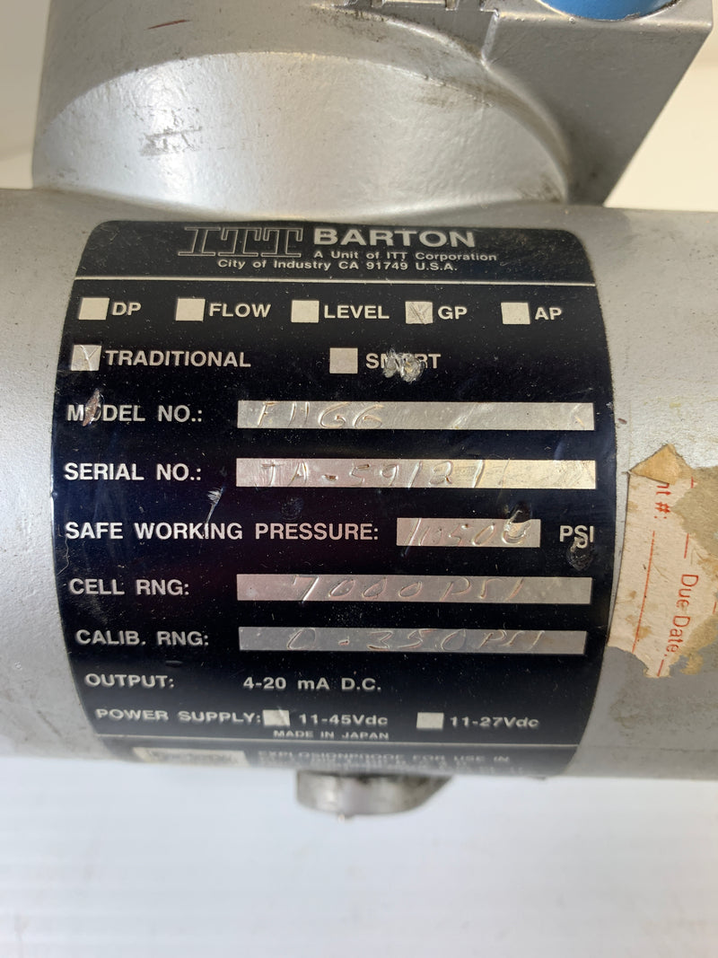 ITT Barton FHGG GP Traditional Flow Transmitter 10500 PSI