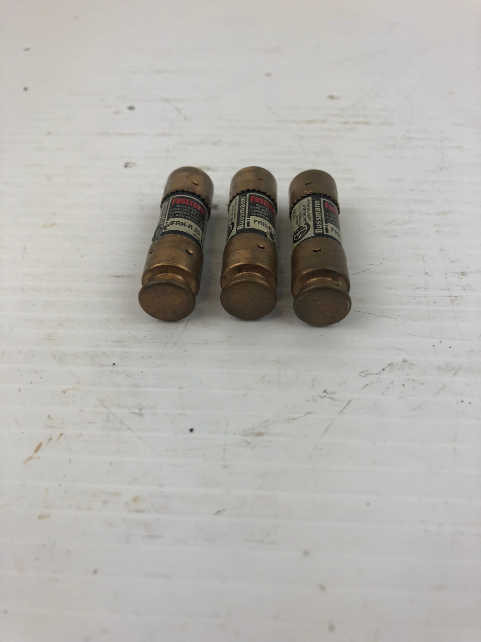 Fusetron Bussmann FRN-R-25 Dual Element Time Delay Fuse - Lot of 3