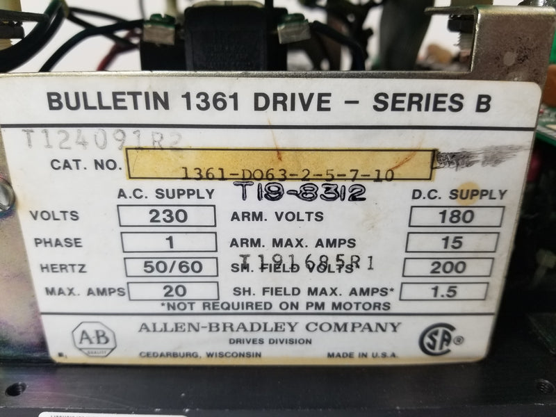 Allen-Bradley 1361-DO63-2-5-7-10 Motor Drive