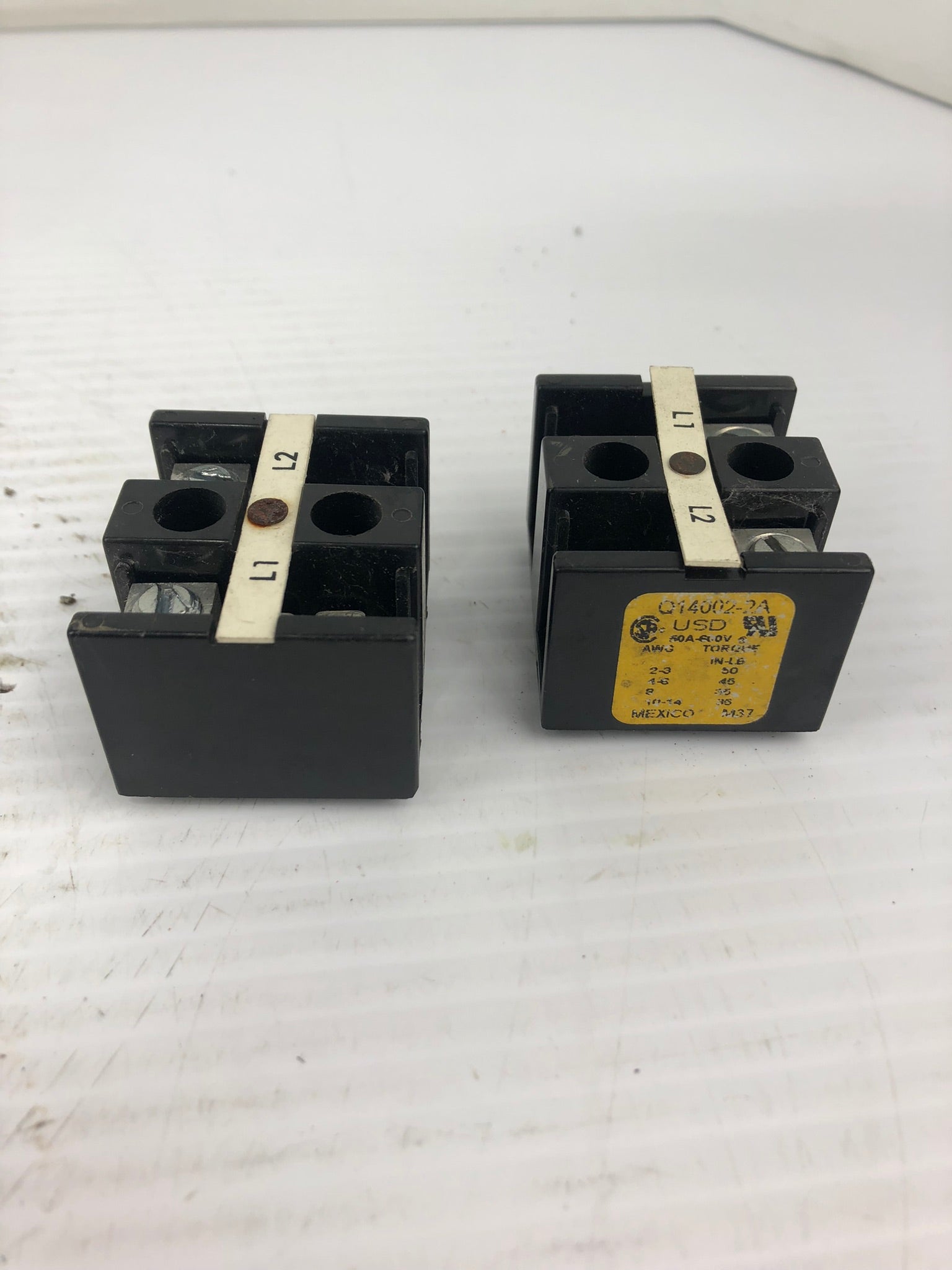 Cooper Bussmann Q14002-2A Terminal Block 60A-600V - Lot of 2
