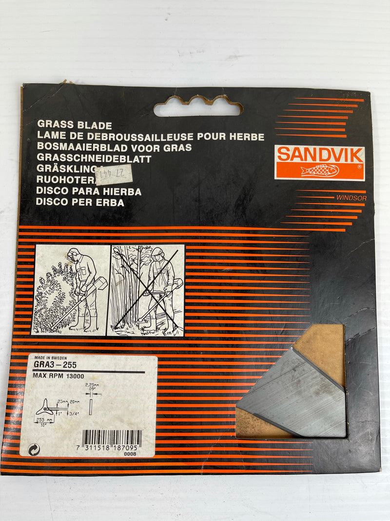 Sandvik Windsor Grass Blade GRA3-255 Max RPM 13000