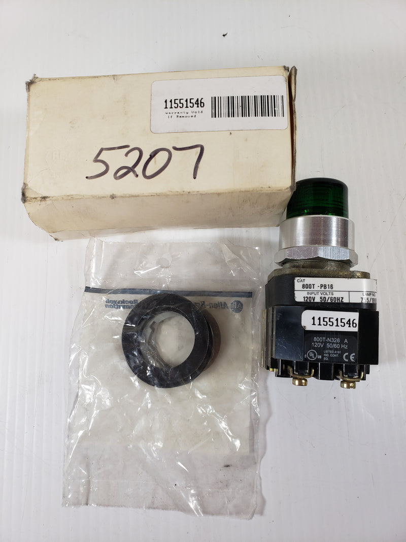 Allen Bradley Pushbutton 800T-PB16 New Green