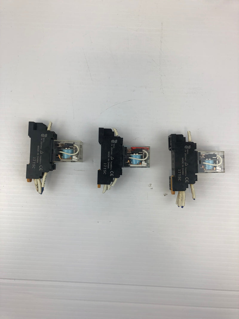 OMRON MY2N-D2 Relay With Base 24VDC 7A 250VAC with 17YFC Base - Lot of 3