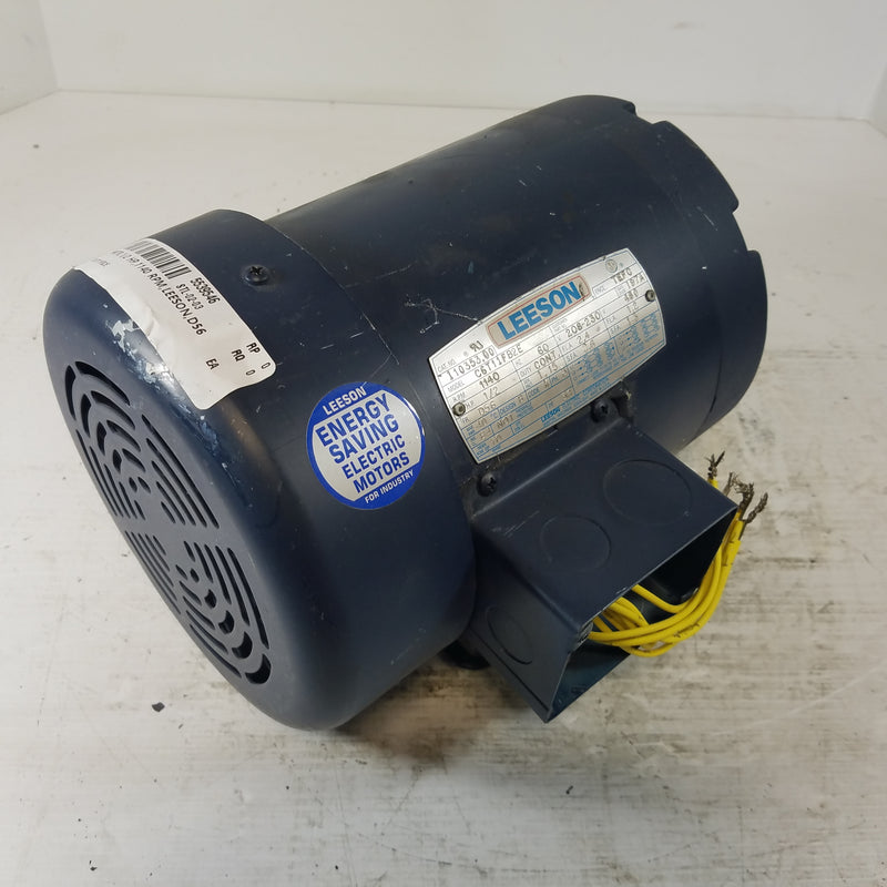 Leeson C6T11FB2E 1/2HP 3 Phase Electric Motor 1140 RPM