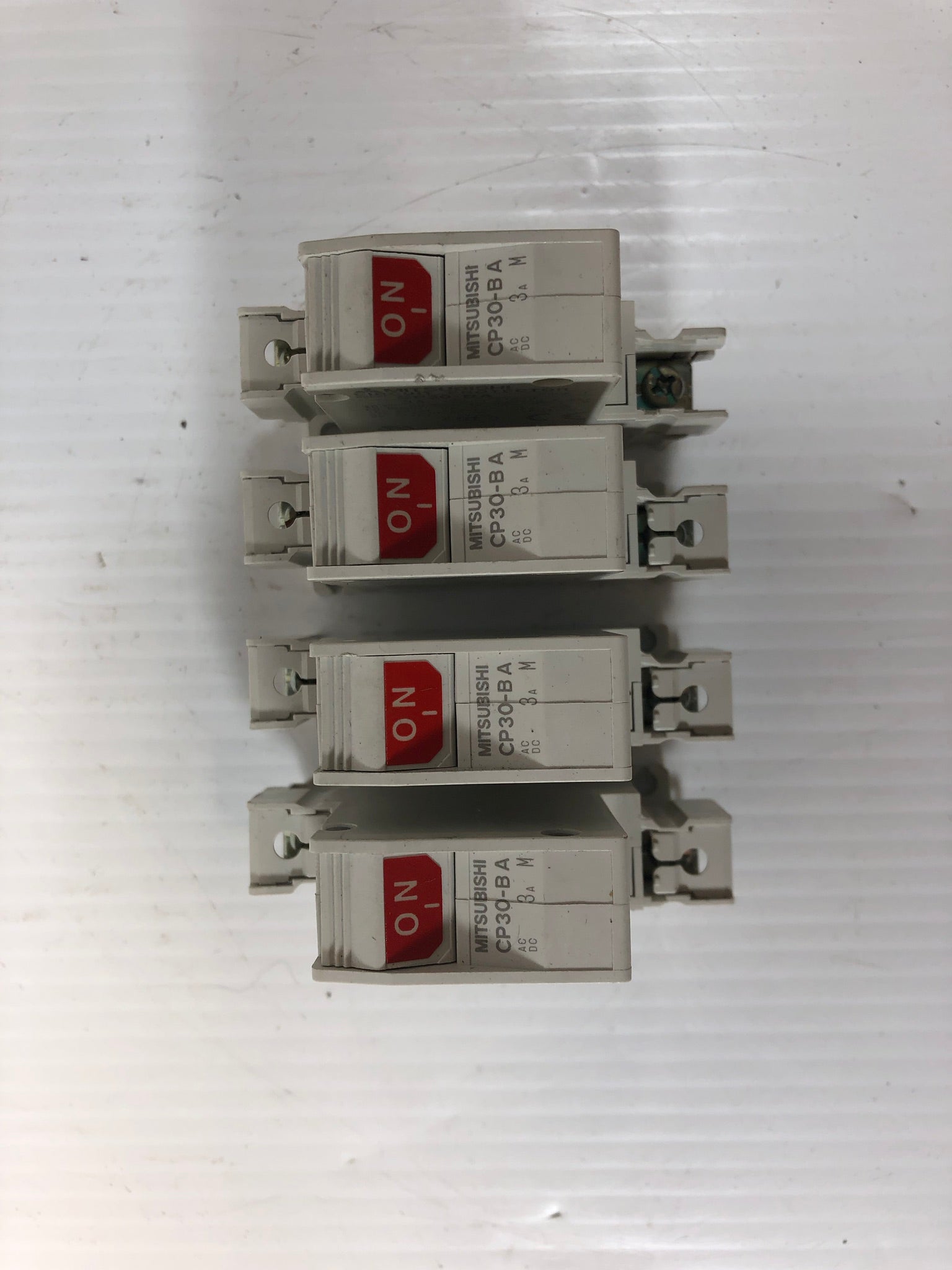 Lot of 4 - Mitsubishi CP30-BA Circuit Protector 3A 1P 220VAC 2.5kA 50/60 Hz