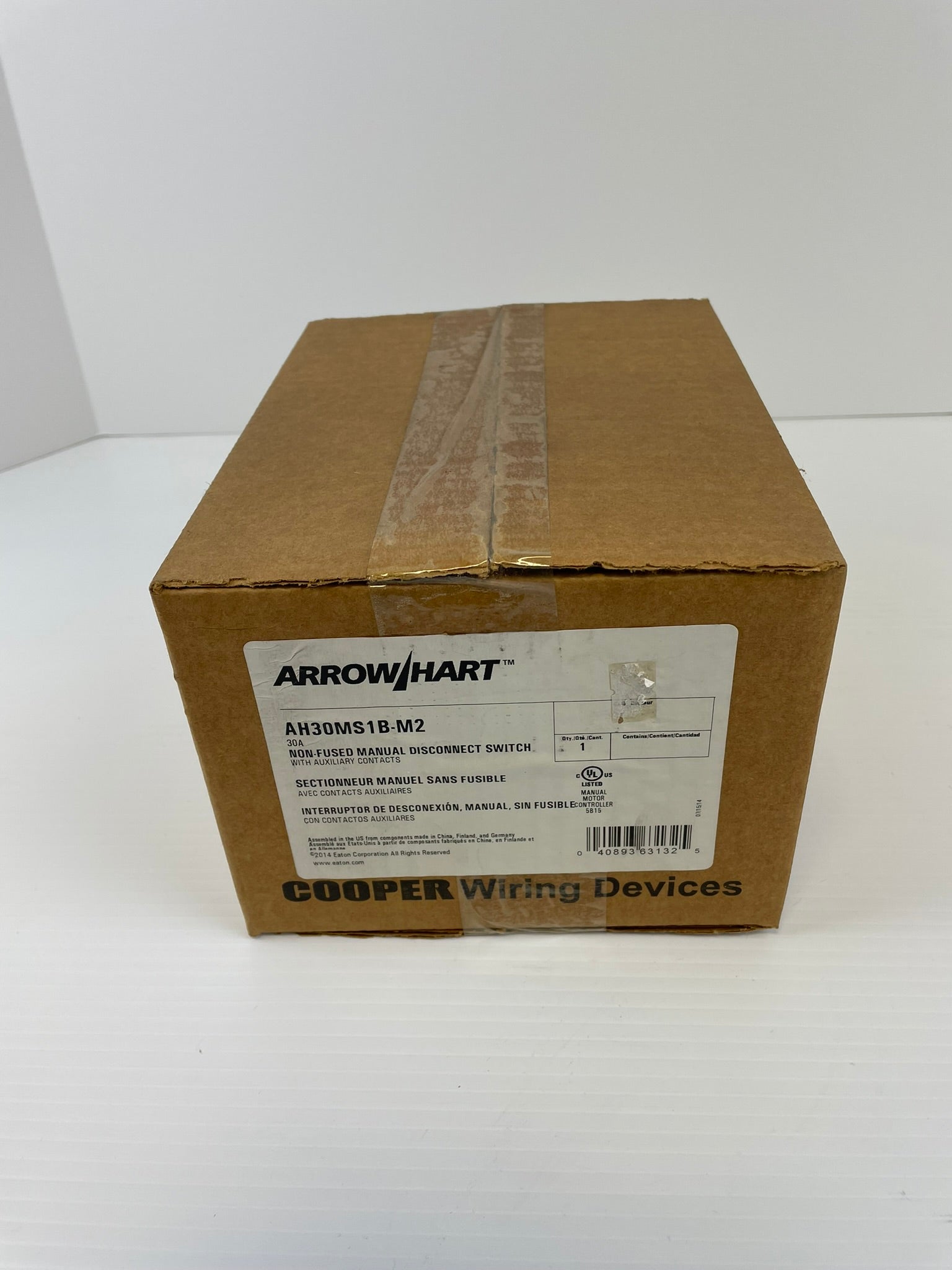 Eaton Arrow Hart AH30MS1B-M2 Disconnect Switch 30A Non-Fused Manual Cooper