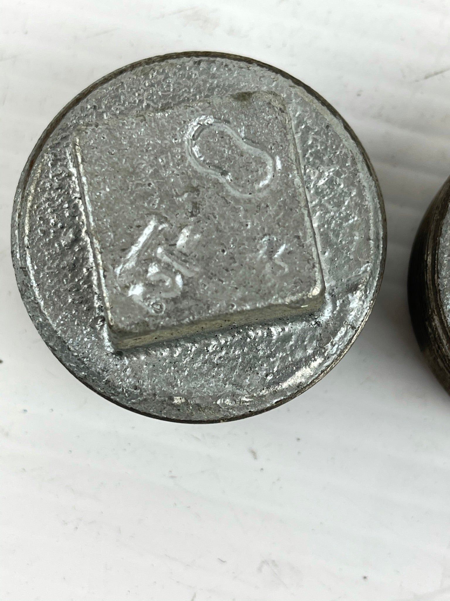 Steel Pipe Fitting marked 1-1/2 Screw Cap Lot of 2