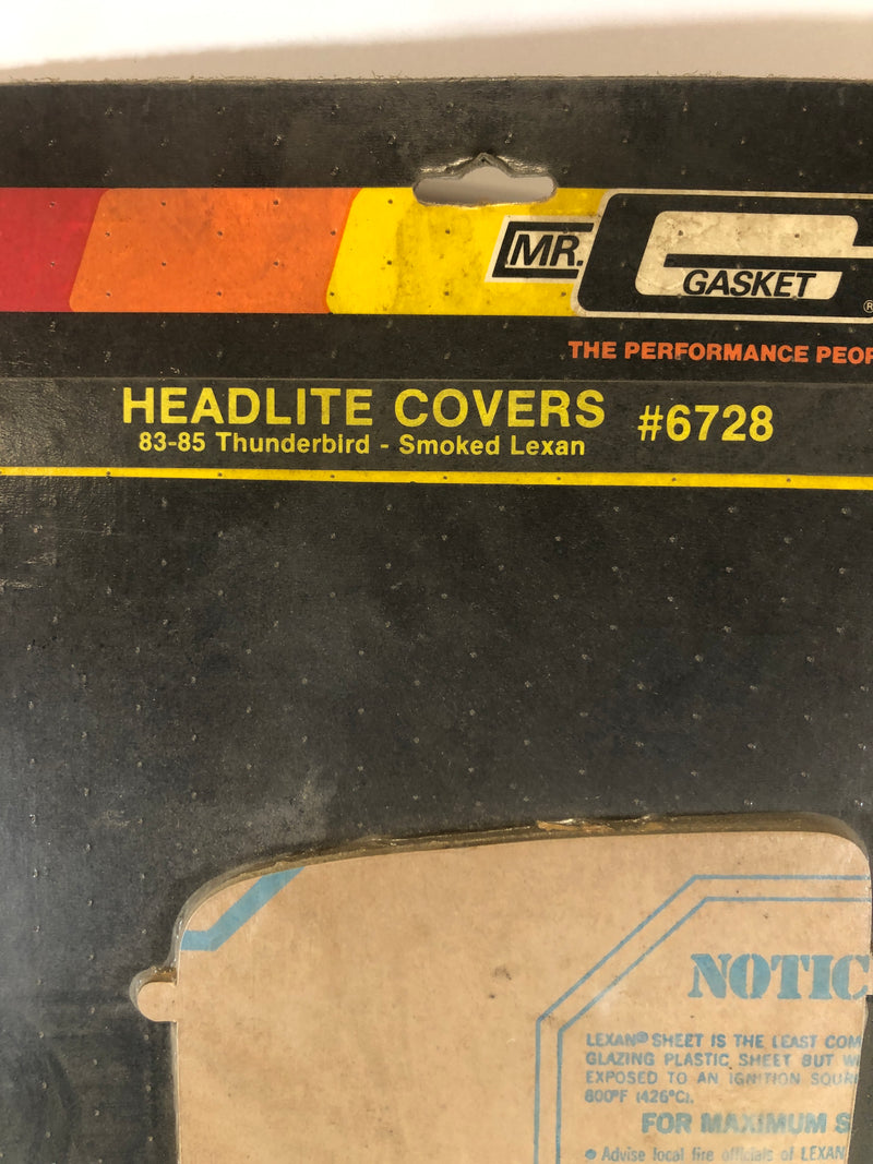 Mr. Gasket Headlite Covers Smoked Lexan 6728 '83 - '85 Thunderbird