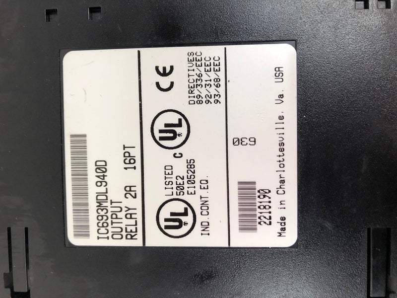 GE Fanuc IC693MDL940D Output Relay Module 2A 16PT