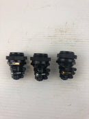 OHM Electric 0A-2 Black Plastic Connectors - Lot of 3