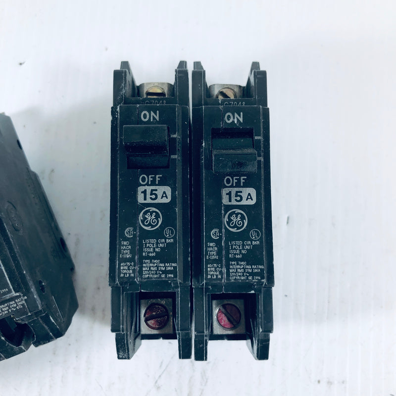 GE Single pole Circuit Breaker 15 Amp (Lot of 2)