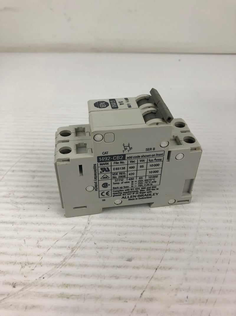 Allen-Bradley 1492-CB2 G050 Series B Circuit Breaker 5A