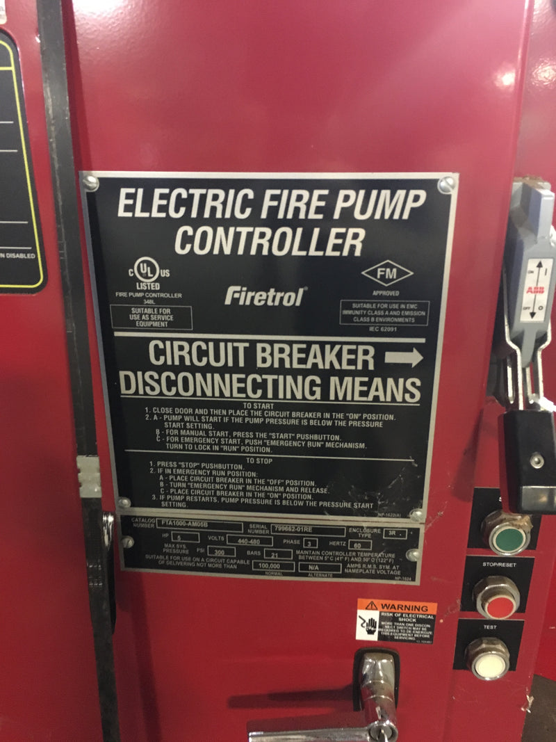 Firetrol Electric Fire Pump Controller FTA1000-AM05B