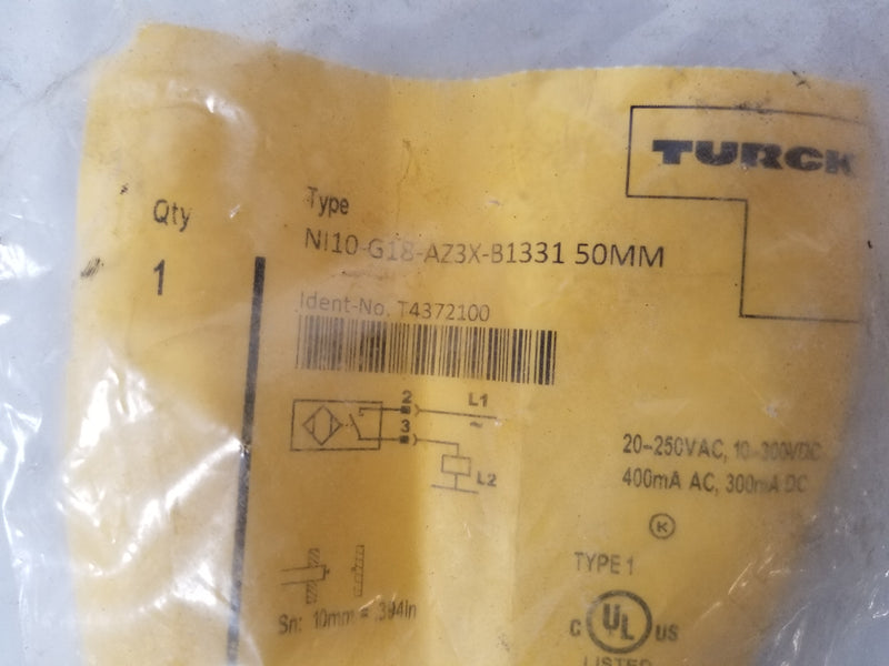 Turck NI10-G18-AZ3X-B1331 50MM Inductive Proximity Sensors