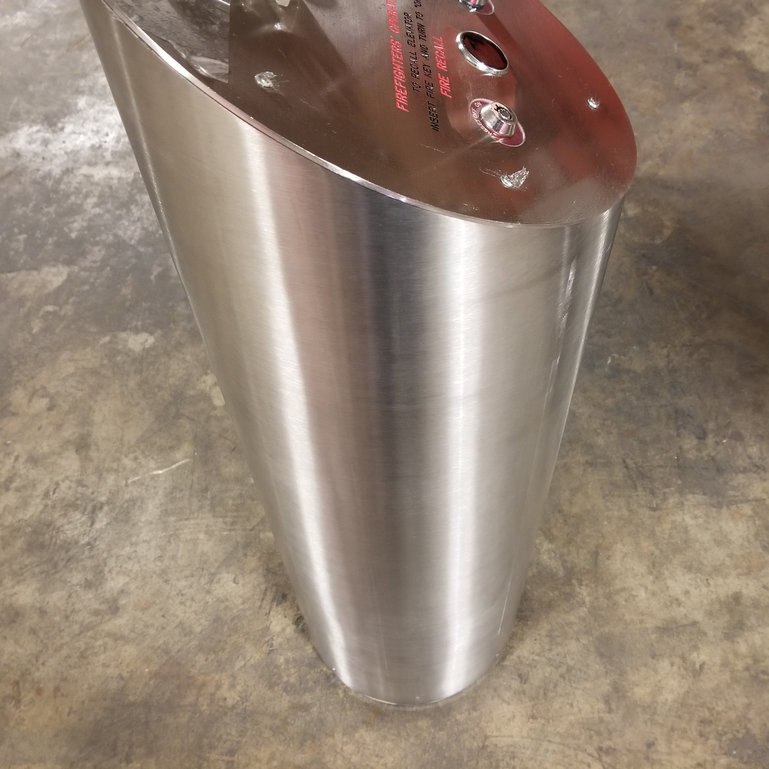 Elevator Lobby Call Button Pedestal with Keys Stainless Steel