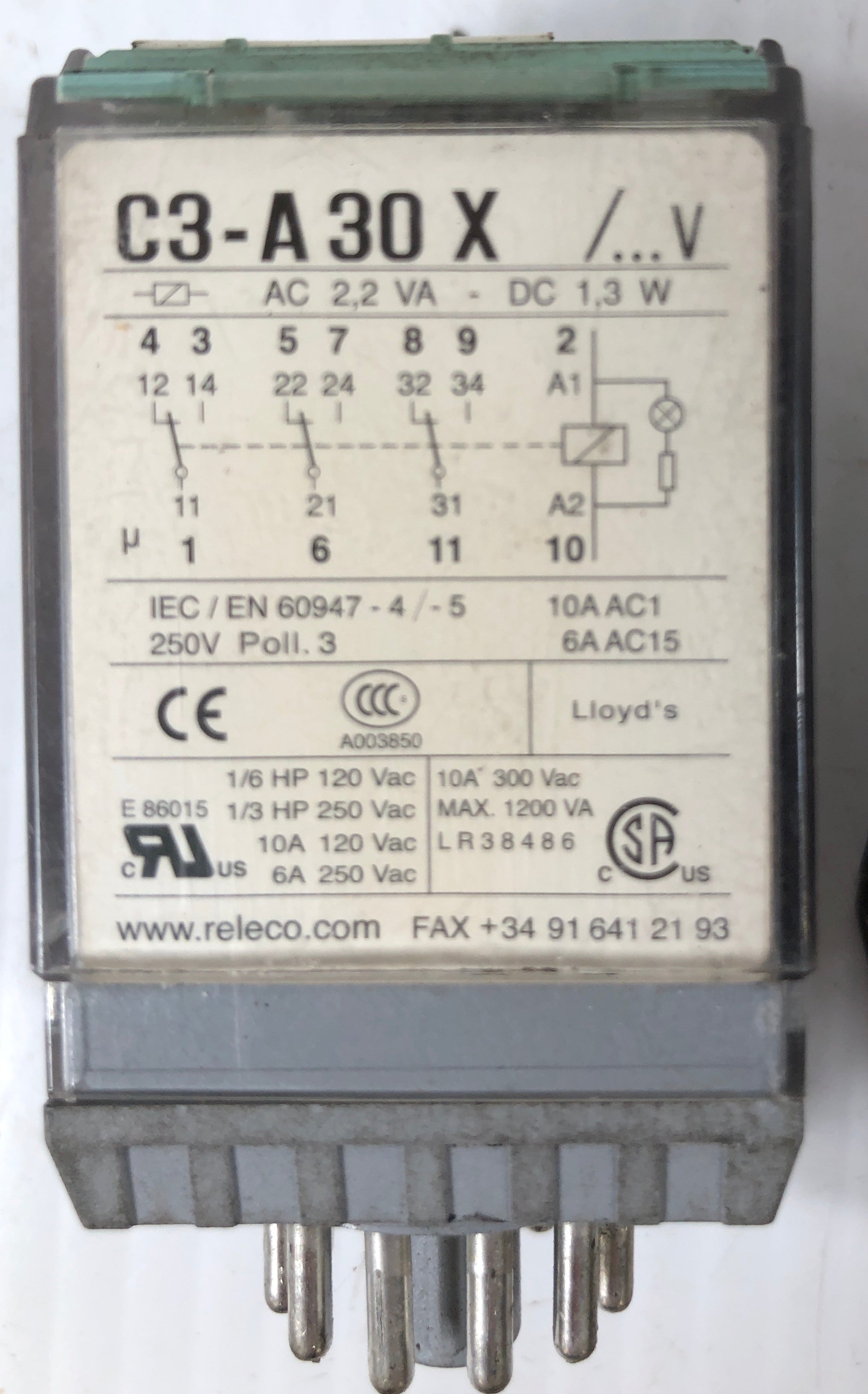 Turck Releco Relay C3-A-30 X MR-C 120V - Lot of 2