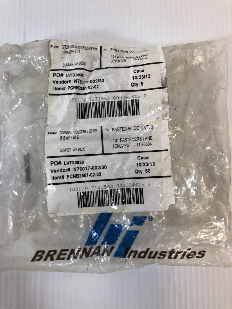 Brennan Industries Male Elbow PCNB2501-02-02 (Lot of 90)